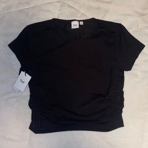 Aritzia TNA Chill Malibu Cropped T-Shirt, black, size small